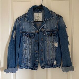 Blue Distressed Denim Jacket